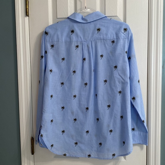 TALBOTS SIZE MEDIUM MODERN CLASSIC SHIRT - EMBROIDERED LOVELY PALM TREES - Picture 5 of 7